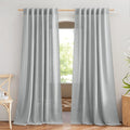 NICETOWN Light Gray Linen Sheer Curtains 108 inches Long, Rod Pocket & Back Tab by NICETOWN