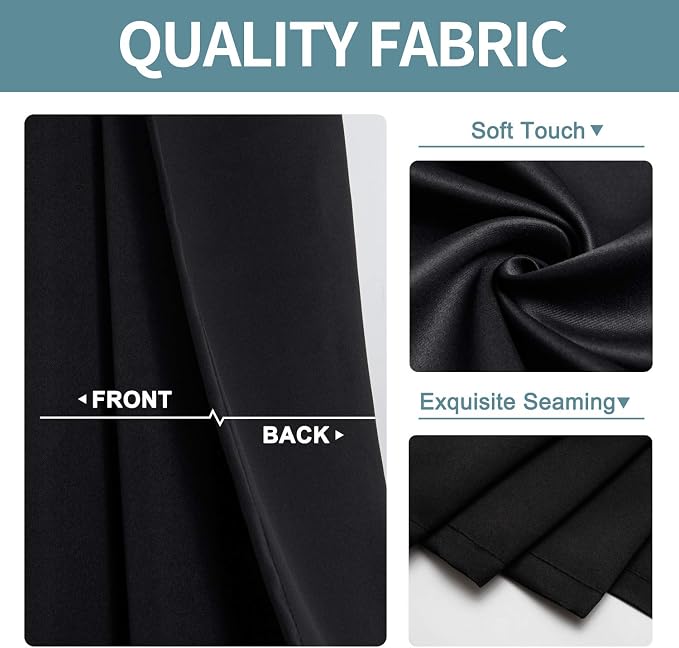 ChrisDowa Blackout Curtains for Bedroom and Living Room 90 Inches Long | 2 - Image 3