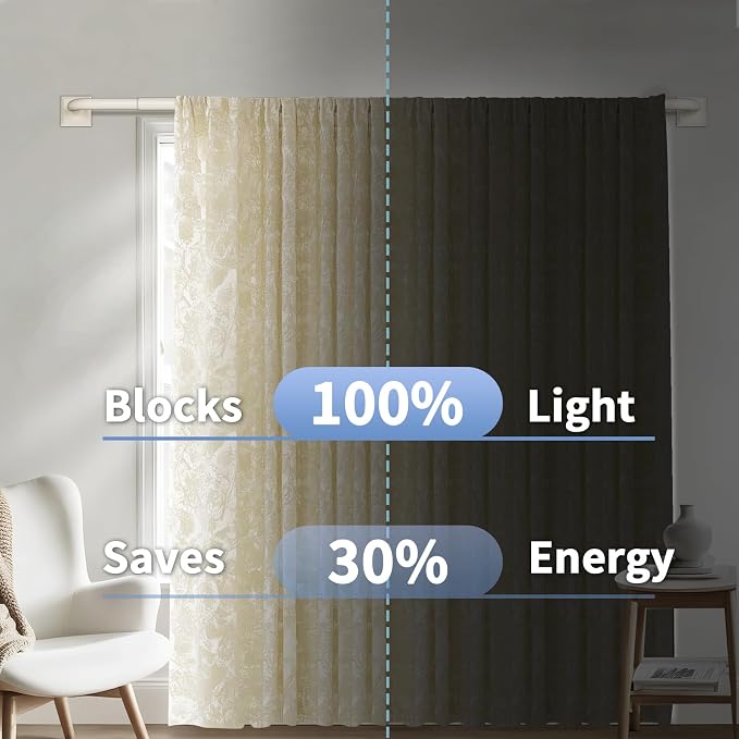 Beige White Curtain Rods for Windows 66-184 Inch Heavy Duty Wrap Around - Image 4