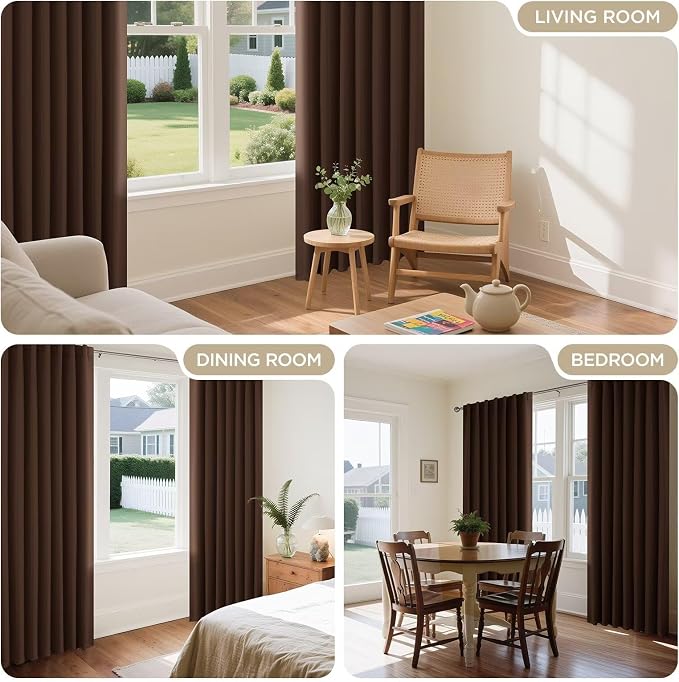 Joydeco 90 Inch Curtains for Bedroom, Thermal Insulated Black Out Curtains 2 - Image 7