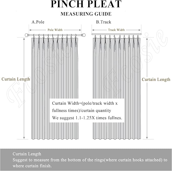 Full Blackout Privacy Curtains, 240 Inch Extra Wide Linen Blend Drapes, Pinch Pleat Window Drapery for Room Divider Storage/Space Room Separation, 1 Panel, W 240" x L 96", Taupe