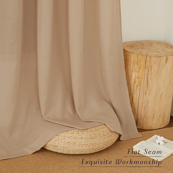 NICETOWN Rustic Linen 144 inch Long Curtains - Image 7