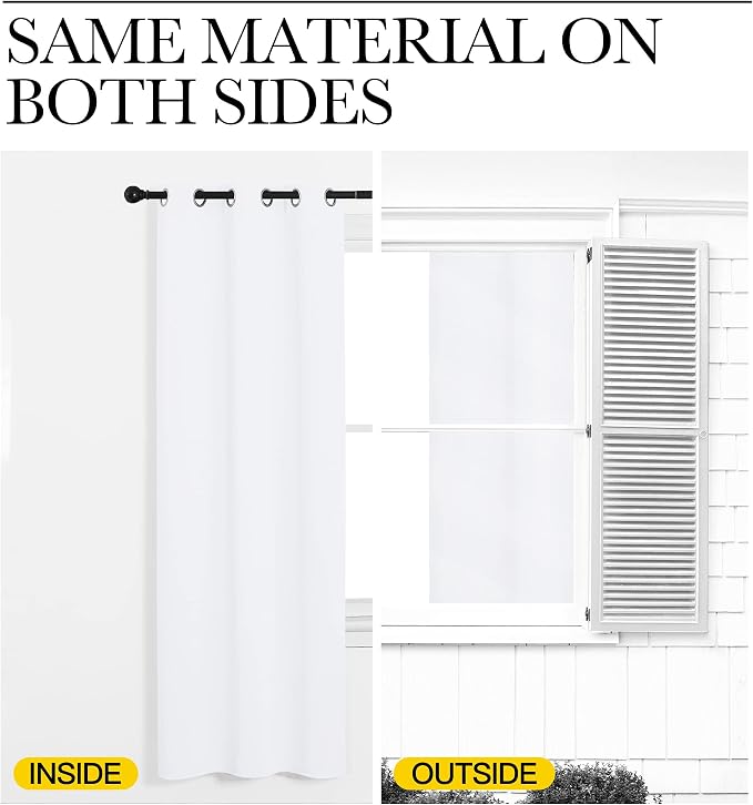 NICETOWN White Window Curtain Panels 50 inch Length, 50% Light Blocking Curtains - Image 6