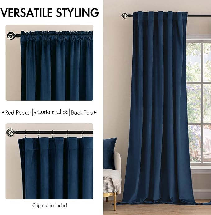 MIULEE Velvet Curtains 108 inches - Image 2