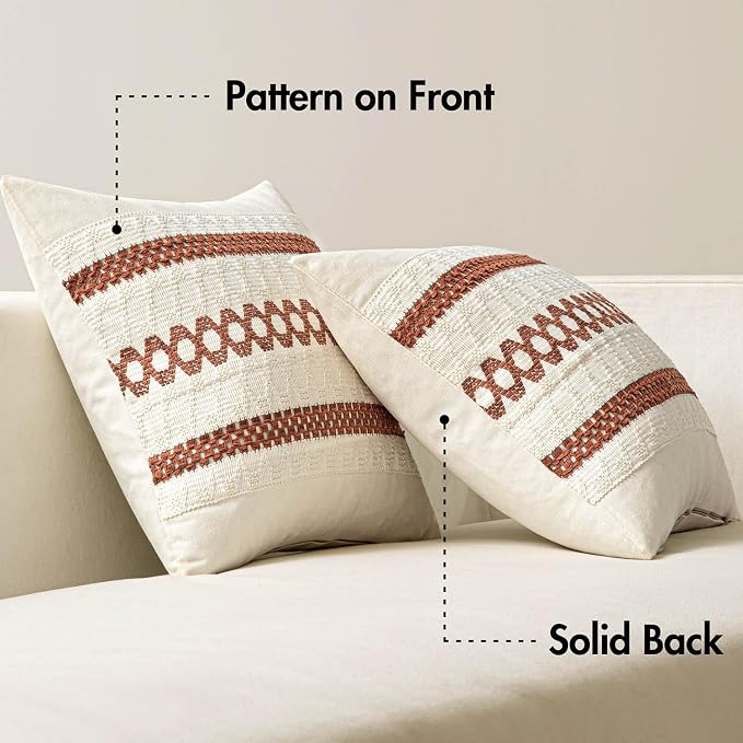 MIULEE Set of 2 Fall Rust Decorative Lumbar Pillow Covers 12x20 | Farmhouse - Image 6