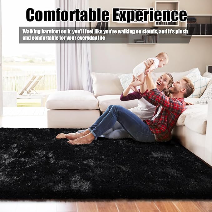 Shag Area Rug for Bedroom 4x6, Soft Fuzzy Rug Non-Shedding Indoor Plush Carpet - Image 5
