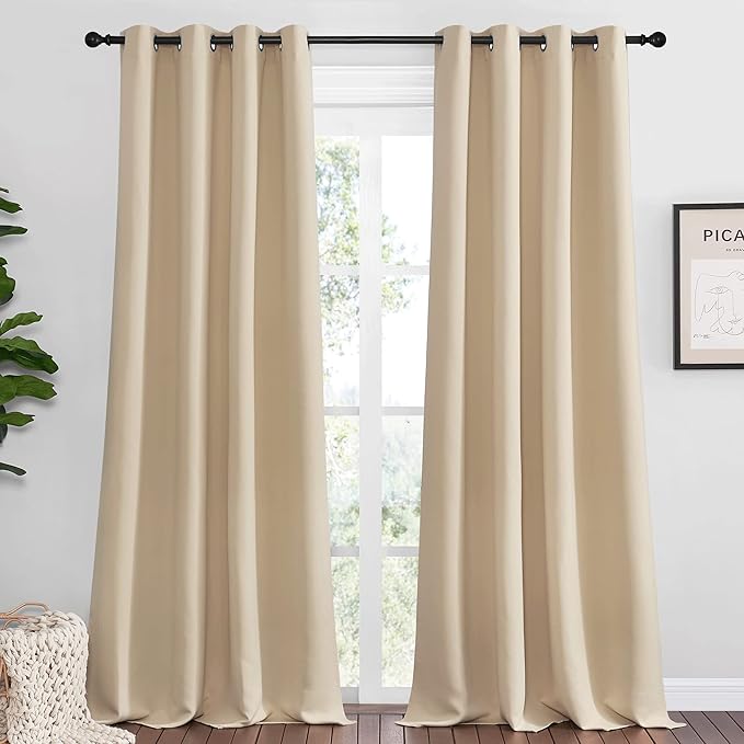NICETOWN Bedroom Blackout Curtains Panels, 1 Pair, 55 inches by 92 Inch by NICETOWN