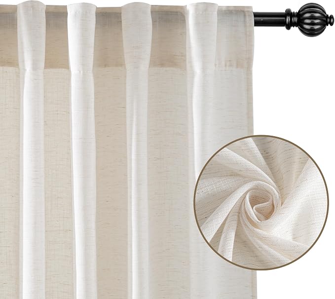 RYB HOME Extra Long Linen Curtains - Image 6
