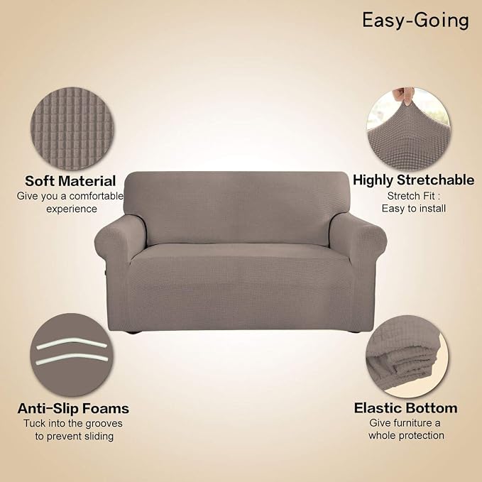 Easy-Going Stretch 4 Seater Sofa Slipcover 1-Piece Sofa Cover Furniture - Image 4