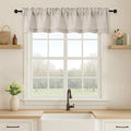 OVZME Valance for Windows, Light Filtering Faux Linen Textured Small Short by OVZME