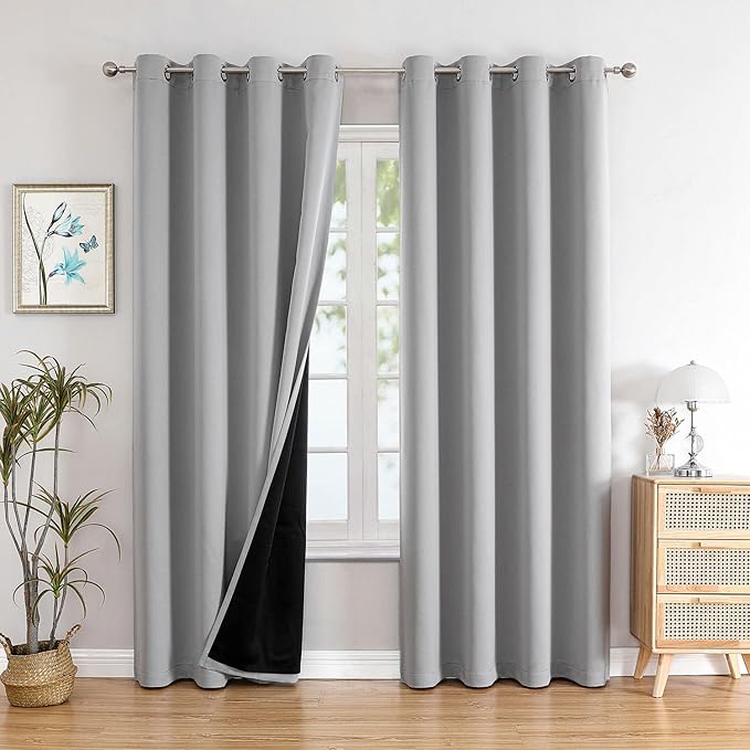 ChrisDowa 100% Blackout Curtains 90 inch Long by ChrisDowa
