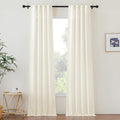 NICETOW Faux Linen Living Room Curtains 96 inch Length, Rod Pocket & Back Tab by NICETOWN