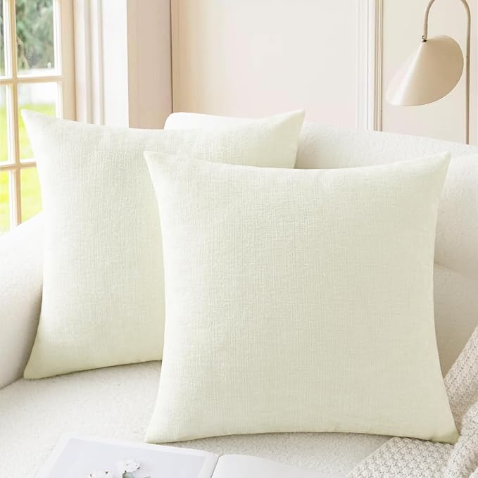CaliTime Decorative Couch Throw Pillow Covers 26 X 26 Inches Cream | Pack of 2 by CaliTime