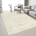 Area Rug Living Room: 4x6 Modern Washable Indoor Soft Carpet Beige | by FXRHLP