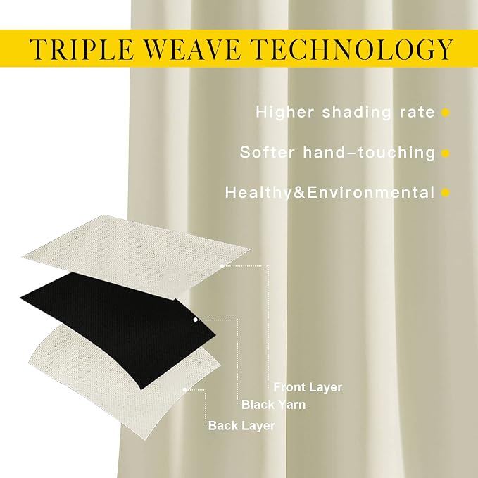 NICETOWN Room Darkening Window Curtains 90 inch Length - Image 3