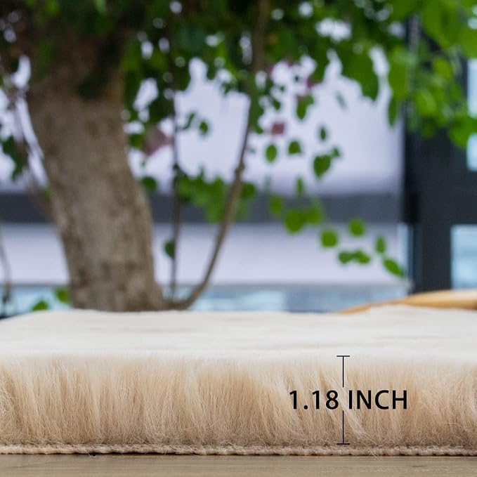 ORINOVA Camel Washable Shag Area Rugs - Image 8