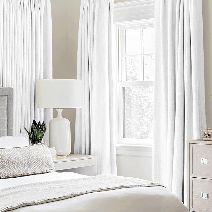 MIULEE 90 Inches Linen Textured Curtains - Image 2