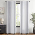 MIULEE 100% Blackout Linen Curtains 42 x 84 Inch Grayish White 2 Panels | by MIULEE