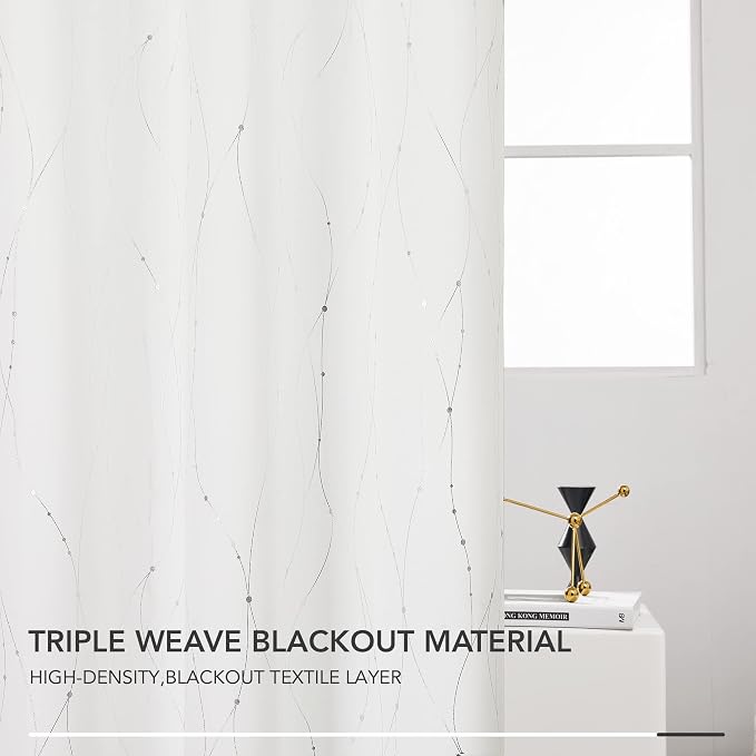 Deconovo White Curtains 95 Inches Long, Room Darkening Curtain, Thermal - Image 5