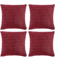 Fancy Homi 4 Packs Burgundy Decorative Throw Pillow Covers 18x18 Inch by Fancy+Homi
