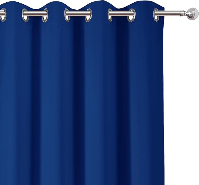 Blackout Curtains 66 x 84 inch/Royal Blue Curtains Set of 2 Panels/Thermal - Image 7
