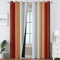 Burnt Orange and Greyish White Ombre Blackout Curtains 52Wx96L Inch Long | by ESTELARTEXTILER