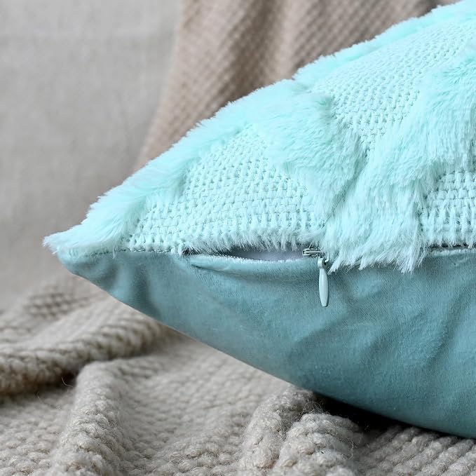 Set of 2 Soft Moroccan Throw Pillow Covers 12x20 Inch Plush Boho Decorative - Image 2