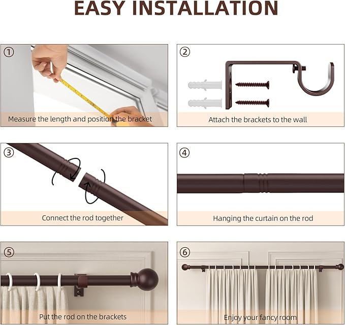 SMODBRODRE Curtain Rods for Window 32 to 78 - Image 4