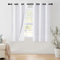 NICETOWN 100% Blackout Window Curtain Panels 40" Length, Snow White, 42 inches by NICETOWN