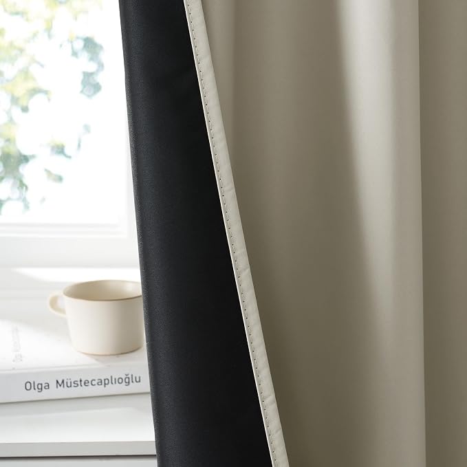 RYB HOME Bedroom Blackout Curtains 54 inches Long, 100% Blackout Thermal - Image 3