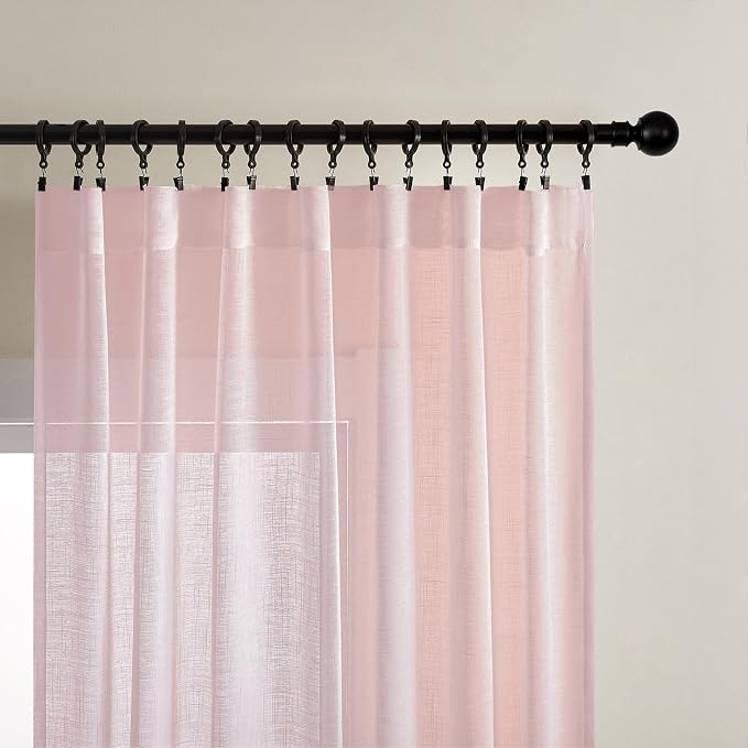 Joydeco Sheer Curtains 108 Inches Long, Window Curtains Privacy Assured - Image 2