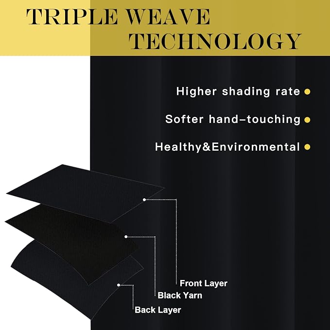 NICETOWN Black Curtain Drape for Bedroom - Image 3
