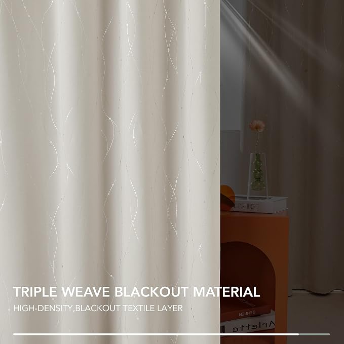 Deconovo Room Darkening Curtains Beige, Short Kitchen Curtain, Thermal - Image 5