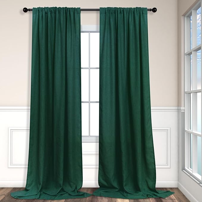 Dark Green Curtains 108 Inches Long - Image 8