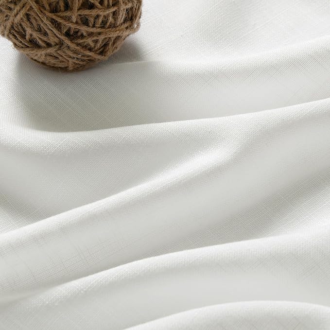 Linen Off White Curtains 120 inch Extra Long - Image 5