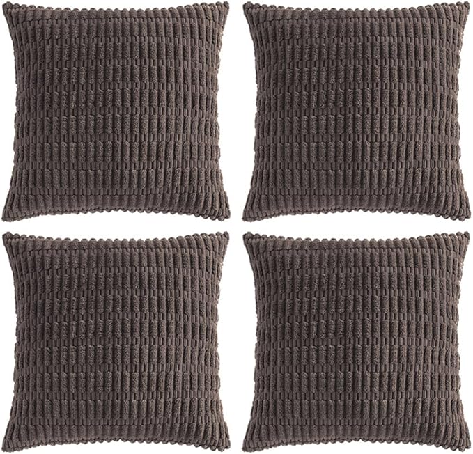 Fancy Homi 4 Packs Boho Dark Brown Decorative Throw Pillow Covers 20x20 Inch by Fancy+Homi