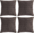 Fancy Homi 4 Packs Boho Dark Brown Decorative Throw Pillow Covers 16x16 Inch by Fancy+Homi
