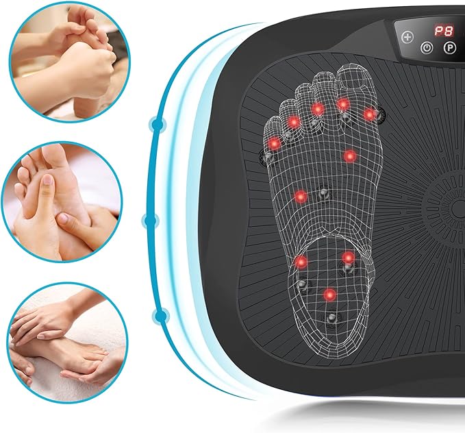 AXV Vibration Plate Exercise Machine Whole Body Workout Vibrate Fitness Platform Lymphatic Drainage Machine for Weight Loss Shaping Toning Wellness Home Gyms Workout