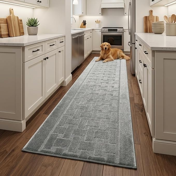 Runner Rug 35 ft, Extra Long Non-Slip Washable Rug, Rubber Backing, Rolled in - Image 2