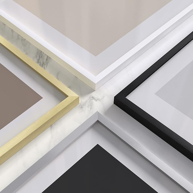 HAUS AND HUES 8.5x11 White Metal Picture Frames - Features Premium Aluminum, Shatterproof Plexiglass - Perfect for Diplomas, Documents, Certificates (8.5x11 in, White, Set of 4)