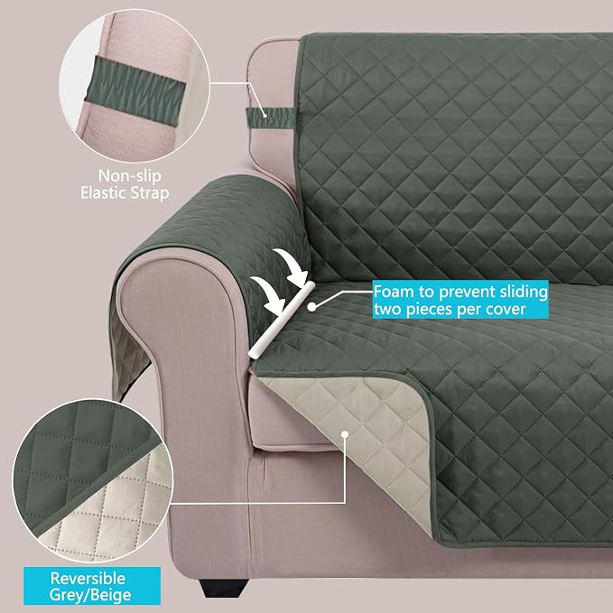 U-NICE HOME Large Sofa Cover Reversible Couch Cover - Image 3