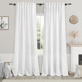 White Linen Curtains 84 inches Long by Nanspring