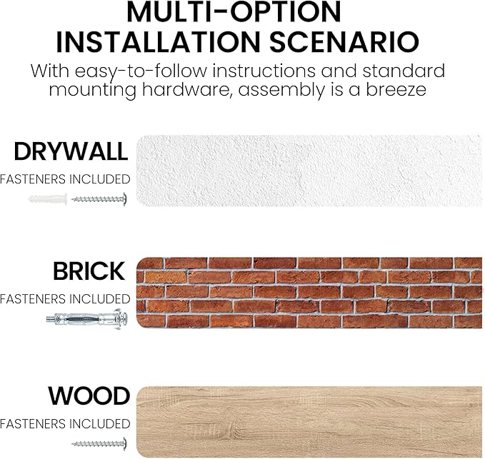 Floating Shelves for Wall, 36"x9.3" Rustic Solid Live-Edge Elm Wood Wall Shelves, Heavy-Duty Floating Shelves with Invisible Brackets, Set of 2 for Living Room, Bedroom, and Kitchen, Grey Finish