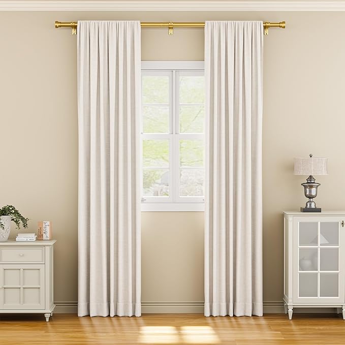 YaFex Curtain Rods 2 Pack 32-84 Inch, Heavy Duty 1 Inch Curtain Rod, Modern - Image 2