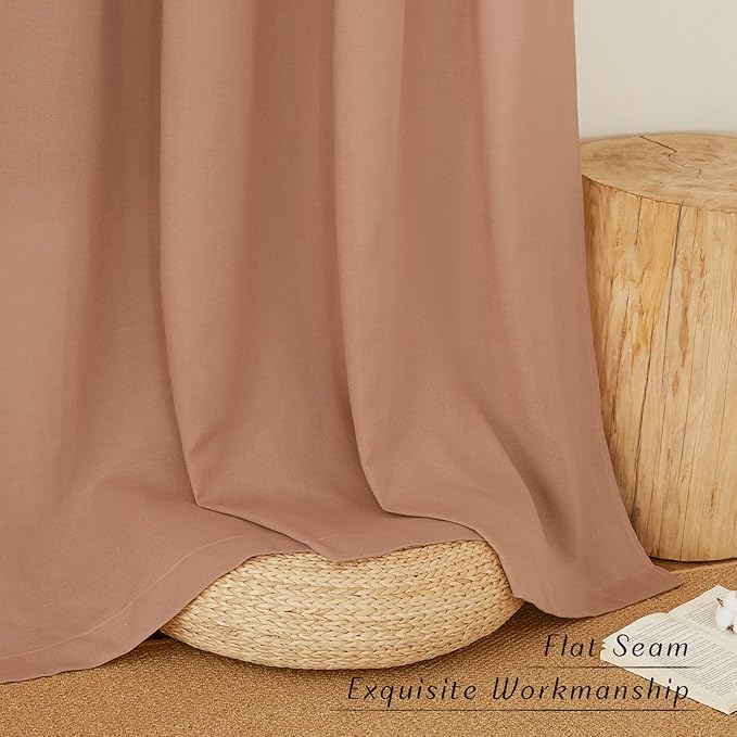 NICETOWN Rustic Linen 96 inch Long Curtains - Image 7