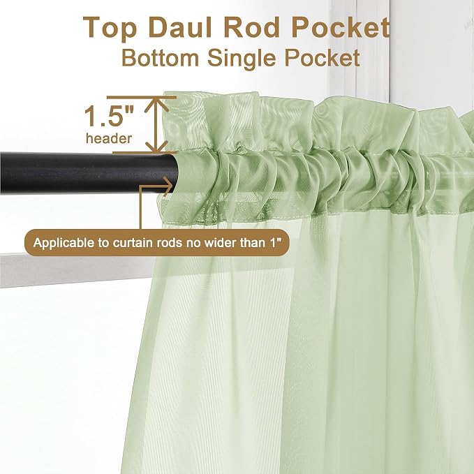 Chyhomenyc Light Green Sheer Valances - Image 5