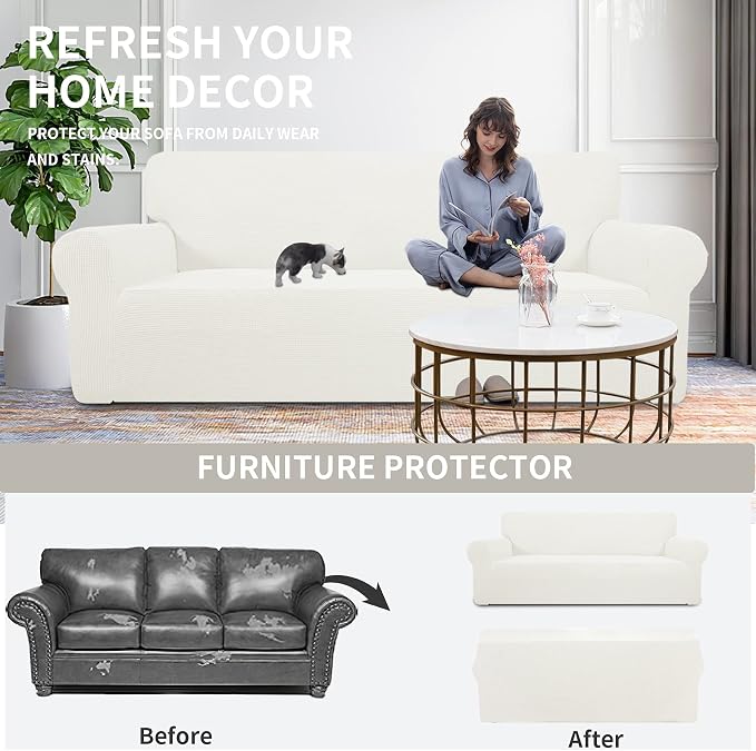 Easy-Going Stretch Sofa Slipcover 1-Piece Sofa Cover Furniture Protector Couch - Image 4