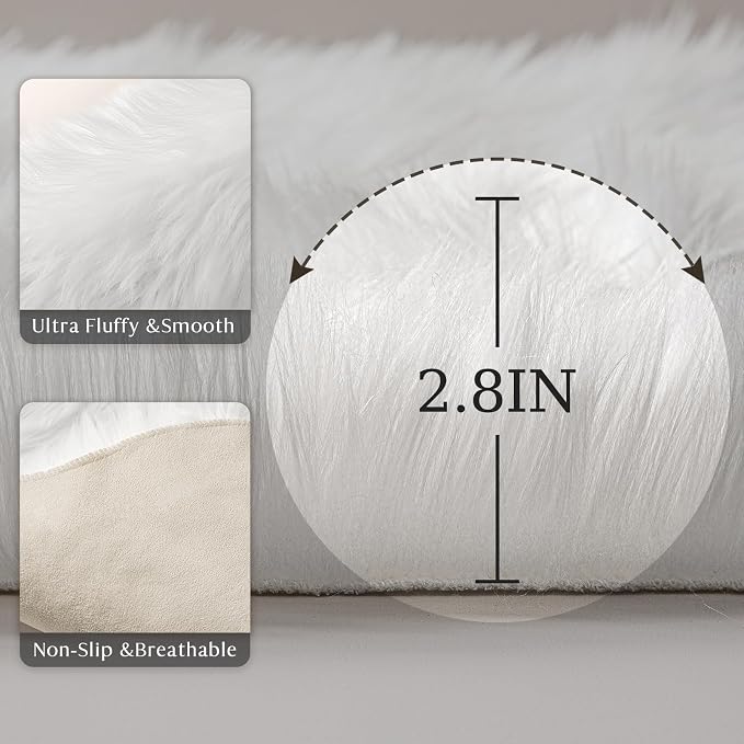 Ashler Faux Fur Area Rug - Image 8