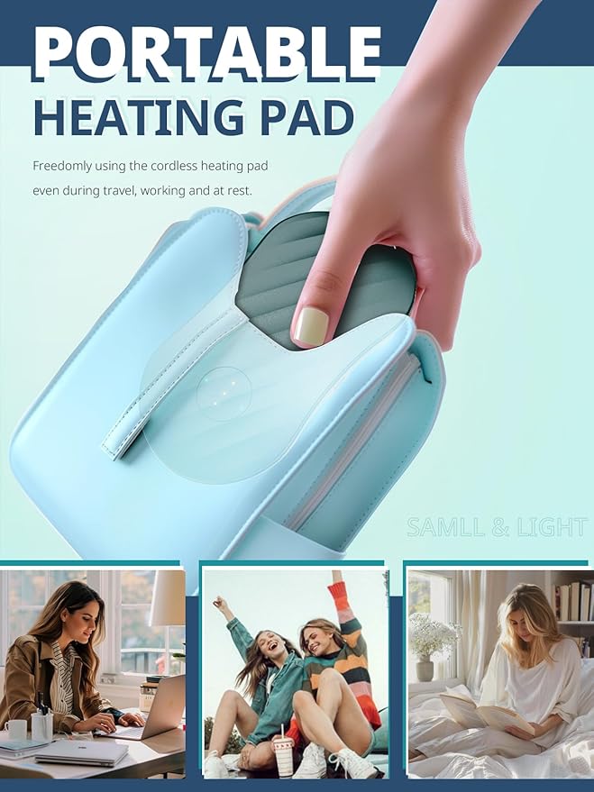Slimpal Portable Heating Pad for Cramps, FSA HSA Eligible, Rechargeable Electric Heat Belt for Period Pain Relief, Menstrual Heated Pad Birthday Gifts for Women and Girls, Pink