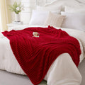 Red Fleece Throw Blanket 90”×90” by linecooo
